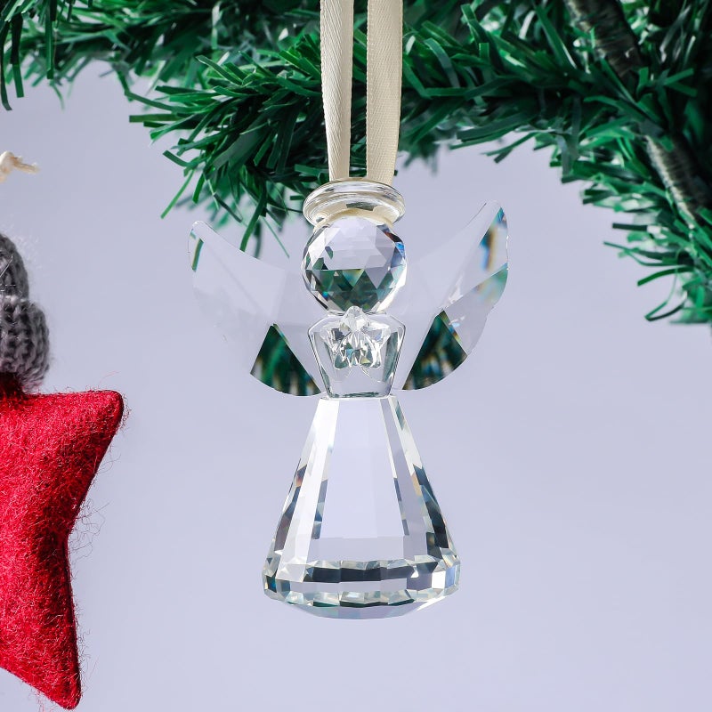 LONGWIN Crystal Angel Figurine Christmas Decorative Clear Glass Home Decor Ornaments Collecible Gift Idea - Image 4